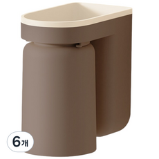 ETUDIER 칫솔걸이 양치컵 일체형, 브라운, 6개