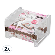 inomata 紙膠帶滾筒收納膠台 透明膠帶座 桌面收納必備, 4121, 2入