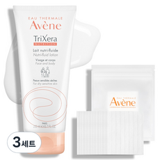 아벤느 트릭세라 뉴트리-플루이드 로션 200ml + 화장솜 20매 세트, 3세트