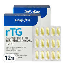 Daily One rTG Omega-3魚油, 1.3g, 60顆, 12盒