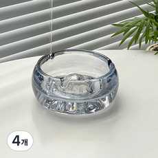 로프트마켓 투명 깔끔 심플한 실내용 재떨이, 블루, 4개
