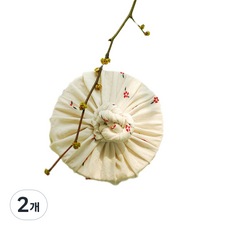 Layra Layra梅花刺繡粗棉布包袱 S, 混色, 2個