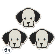 Button King 東大門鈕扣王 熱燙式刺繡動物布貼, 6個, 迷你斑點狗