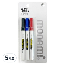 monAmi 油性筆 3件組, 黑色, 藍色, 紅色, 5套