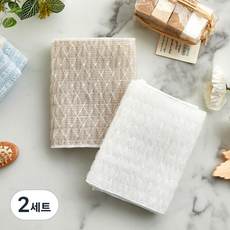 Modern House 泡沫豐富的沐浴巾 2種組, 2套, 象牙色, 米色