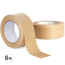 AtelRhyme Kraft 可手撕紙質包裝封箱膠帶 44mm x 50m, 單一顏色, 6個