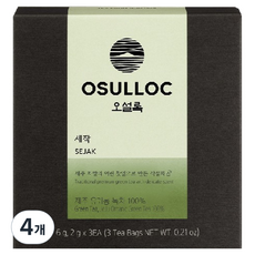 오설록 세작 녹차 티백, 2g, 4개, 3개입