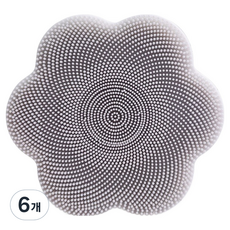 셀비아 실리콘 꽃잎 흡착 모공 딥클렌징 세안브러쉬, 6개, 그레이