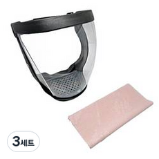 LUCION LIVING 防霧護目面罩 黑色 + 高級眼鏡布 隨機出貨組合, 3套