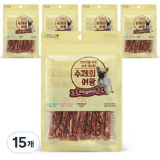 더주스 강아지 수제의여왕 건조간식, 오리슬라이스, 70g, 15개