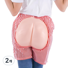 파티쇼 웃긴팬티 엉덩이반바지 분장용품, 레드 + 화이트, 2개
