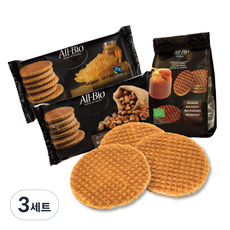 ALLBIO 유기농 스트룹와플 허니 + 헤이즐넛 + 미니카라멜 세트, 3세트