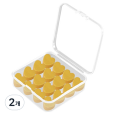 Alicehome 矽膠睡眠游泳防水耳塞 黃色愛心, 2個, 16入