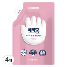 HAPPYHOME Safe365洗手乳 粉色森林香 補充包, 4個, 200ml
