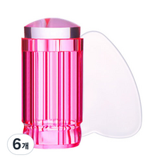 다윗트 투명 네일아트 실리콘 스탬프, 6번 투명 핑크, 6개