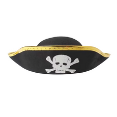 摩達客 COSPLAY派對變裝扮 硬式黑金造型海盜帽(大), 金色, 1個