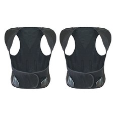 防駝背背心，黑色，多種尺寸 (S、M、L、XL、2XL、3XL), 2件