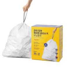 拉繩束口分類回收塑膠袋 80枚入, 30L, 1個