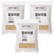 바른곡물 국산 찰보리쌀, 1kg, 3개