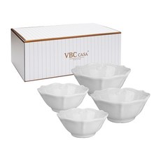 VBC CASA Incanto 巴洛克飯碗湯碗組 VBCS001A, 白色, 1套, 飯碗 2p + 湯碗 2p