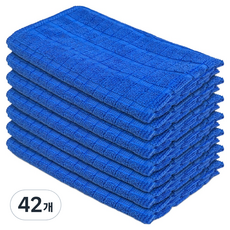 World Clean 高級棋盤格超細纖維抹布 藍色, 42個