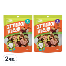 너를위한디저트 고기말이비스켓 반려견 간식 닭고기 200g + 오리고기 200g 세트, 2세트, 닭고기맛, 오리고기맛