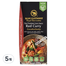 블루엘리펀트 레드 커리 소스, 200g, 5개