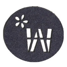 레이저 커팅 펠트컵받침 이니셜 W, 네이비