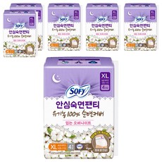 쏘피 안심숙면팬티 유기농 순면커버 입는 오버나이트, 특대형, 4개입, 6개