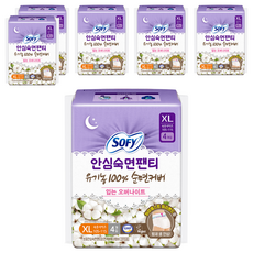 쏘피 안심숙면팬티 순면커버 생리대, 특대형, 4개입, 6개