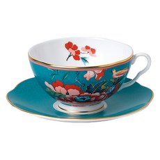 Wedgwood Paeonia Blush 嫣紅牡丹紅茶杯, 1套, 綠色