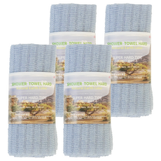 aisen 24800 超級硬質身體沐浴巾, 藍色, 1入, 4個