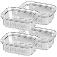 MONACO OLIVE 透明瀝水雙層肥皂架, 透明, 4個