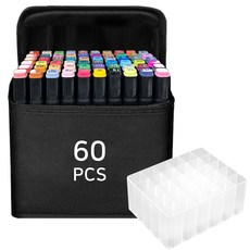 다다 알콜유성 트윈마카펜 60종 + 펜홀더 세트, 1세트, 60색