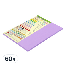 종이문화 레인보우 두꺼운 양면 카드지 B4 205g No 21 퍼플, 60개