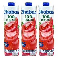CHABAA 啜吧 100% 番茄汁, 1L, 3瓶