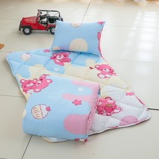 萊賽爾 幼稚園止滑睡墊三件組, 台灣製, 背面止滑, 附贈提袋, 冰淇淋熊熊