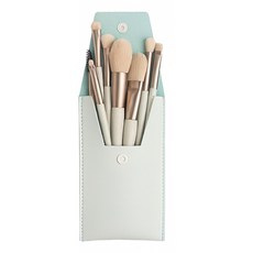 Zunis 迷你迷你化妝刷 8 款 + 小袋套裝, 薄荷色, 1組