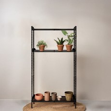 아임랙 녹방지 철제 화분 슬림랙 + 휨방지 보강대 3p 세트 800 x 300 x 1500 mm, 무드블랙, 3단