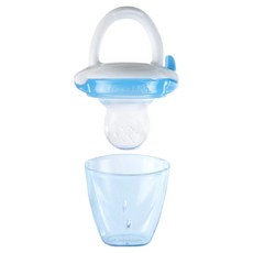 munchkin 滿趣健 嬰兒新鮮食物咬咬訓練器, 可放蔬果泥, 舒緩長牙不適, 含外蓋方便攜帶, 藍色, 1個