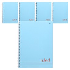 Double A 可撕式左翻橫線筆記本, 天空藍, 5個
