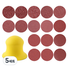 OON 수동 샌딩기 73mm + 원형 사포 16종 세트, 5세트