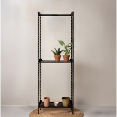 아임랙 조립식 철제 녹방지 화분 슬림랙 + 휨방지보강대 세트 600 x 300 x 1800 mm, 무드블랙, 3단