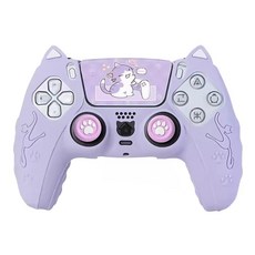 PS5手柄貓咪矽膠套, 紫色, 1組
