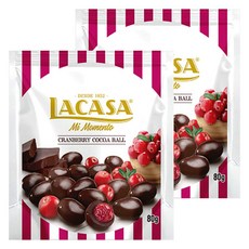 LACASA 西班牙樂卡莎蔓越莓夾餡可可球, 80g, 2個