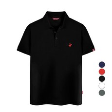 BEVERLY HILLS POLO CLUB 比佛利保羅 男女通用 涼感 透氣 標準 Cool Ever 短袖POLO衫 CPW0T01, 黑色