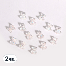 Alida 小熊美甲飾品 30入, 白色, 2個