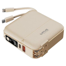 G'FIVE 基伍 勁量多合一行動電源 15000mAh 含收納袋 + 硬盒收納包, 奶茶色, GP-W10P