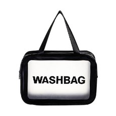 SOG購物 防水化妝包 大號(30 x 10 x 21cm) 黑色 透明手提旅行收納包