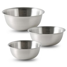 Modakitchen 刻度不鏽鋼攪拌碗3件組, 攪拌碗 19cm + 攪拌碗 22cm + 攪拌碗 24cm, 1套